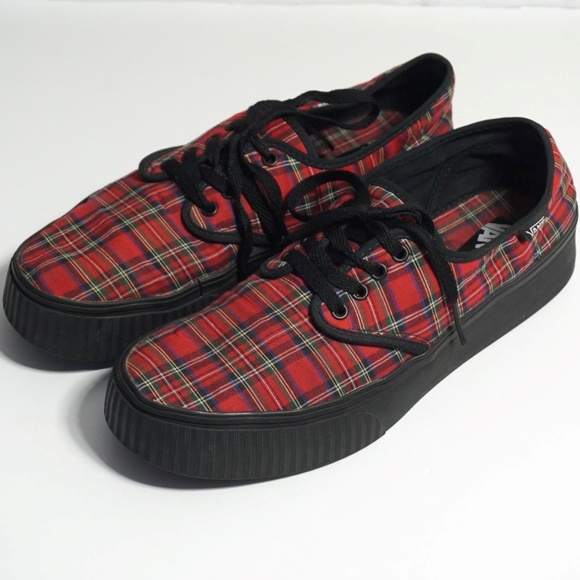 red tartan vans